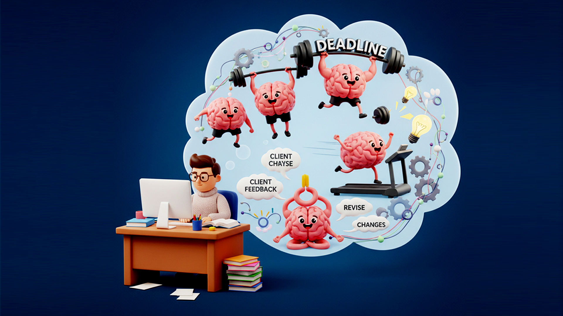 Invisible gym of content writer’s brain: Lifting deadlines, running after ideas, and doing yoga with client’s feedback